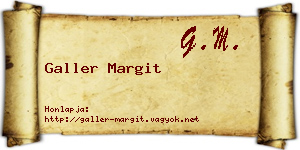 Galler Margit névjegykártya